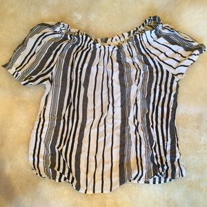 Bardot pinstripe top